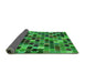 Thickness of Patterned Deep Emerald Green Rug, pat1521grn