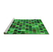 Sideview of Machine Washable Transitional Deep Emerald Green Rug, wshpat1521grn