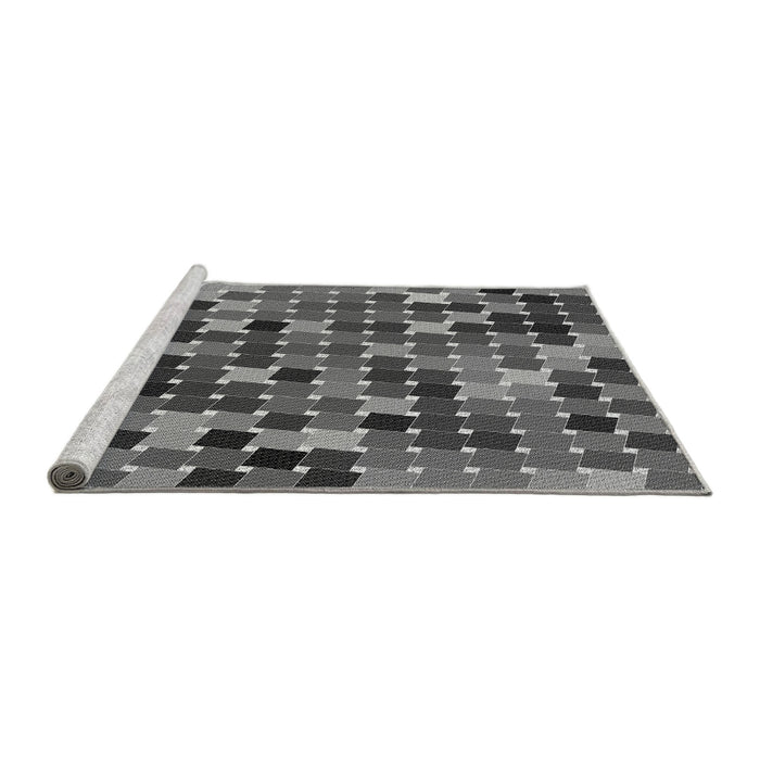Sideview of Machine Washable Transitional Gunmetal Gray Rug, wshpat1521gry