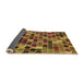 Thickness of Patterned Saffron Red Rug, pat1521org