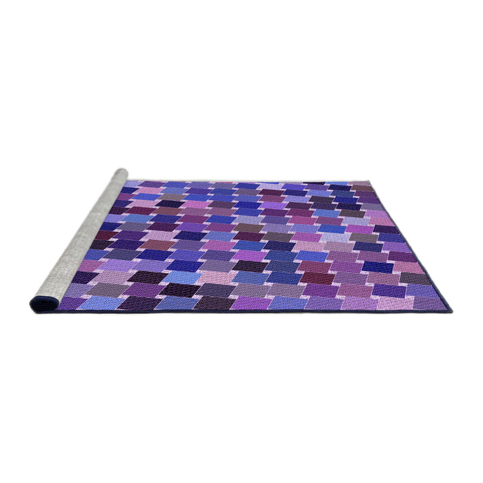 Sideview of Machine Washable Transitional Amethyst Purple Rug, wshpat1521pur