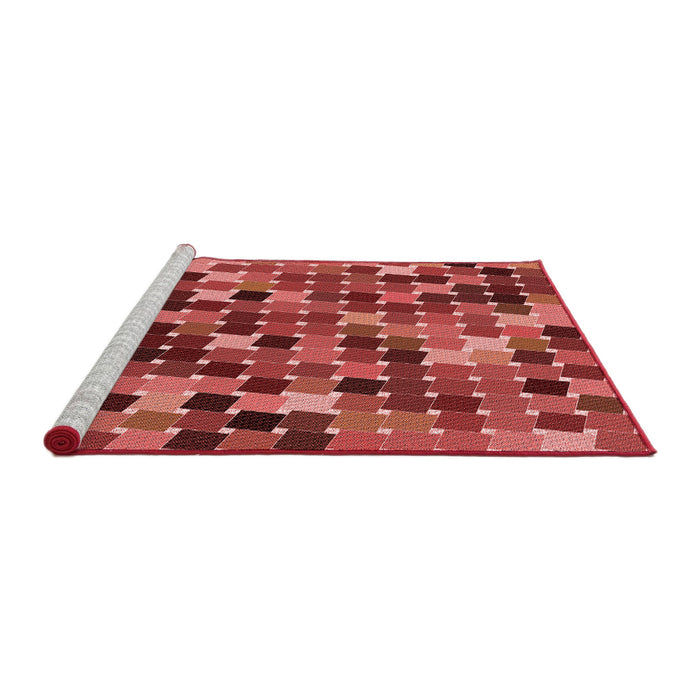 Sideview of Machine Washable Transitional Red Rug, wshpat1521rd