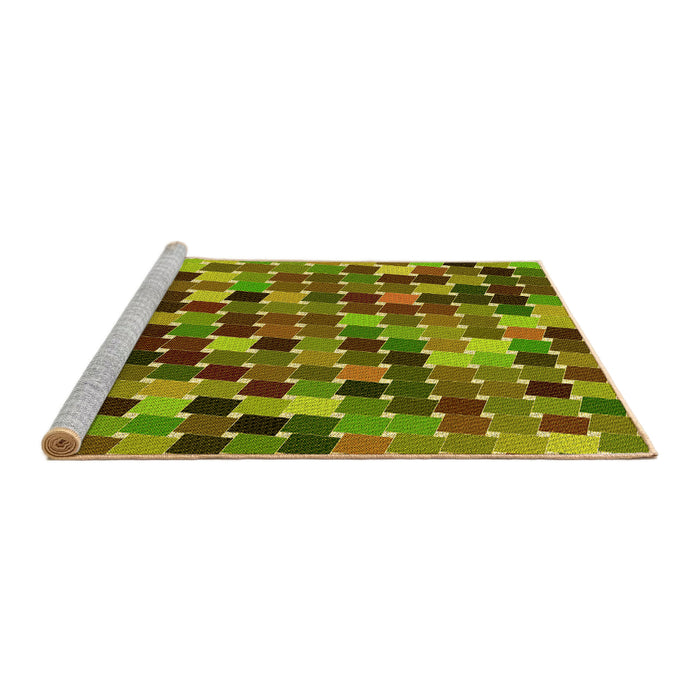 Sideview of Machine Washable Transitional Pistachio Green Rug, wshpat1521yw