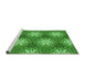 Sideview of Machine Washable Transitional Green Rug, wshpat1522grn