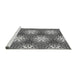 Sideview of Machine Washable Transitional Grey Gray Rug, wshpat1522gry