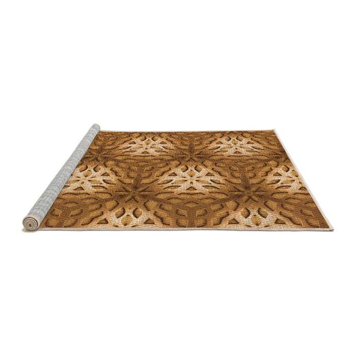 Sideview of Machine Washable Transitional Orange Rug, wshpat1522org