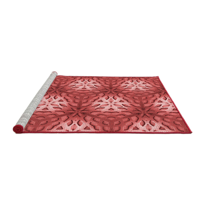 Sideview of Machine Washable Transitional Red Rug, wshpat1522rd