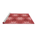 Sideview of Machine Washable Transitional Red Rug, wshpat1522rd