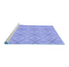 Sideview of Machine Washable Transitional Light Slate Blue Rug, wshpat1523blu