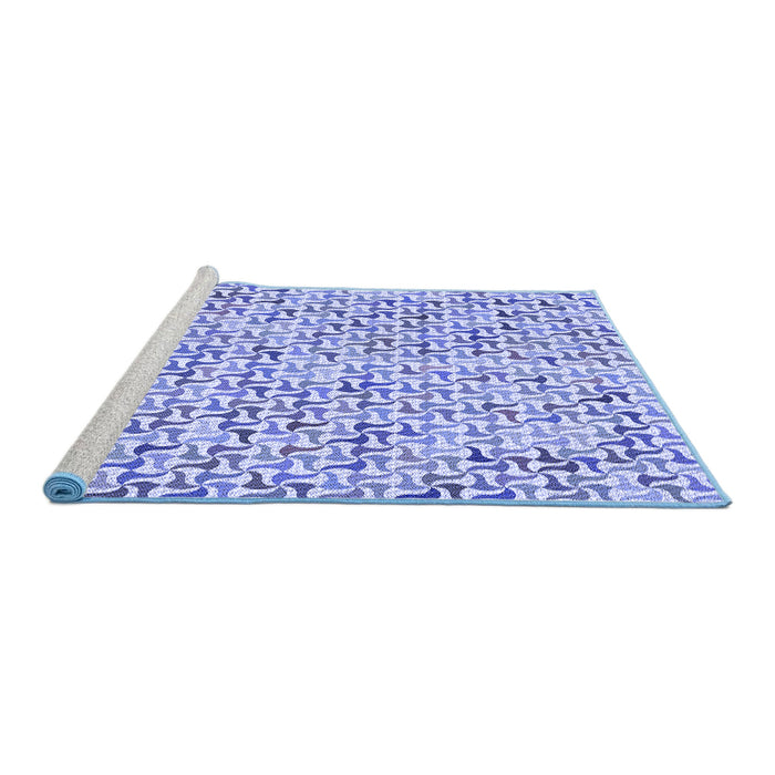 Sideview of Machine Washable Transitional Periwinkle Purple Rug, wshpat1524blu