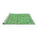 Sideview of Machine Washable Transitional Dark Lime Green Rug, wshpat1524grn