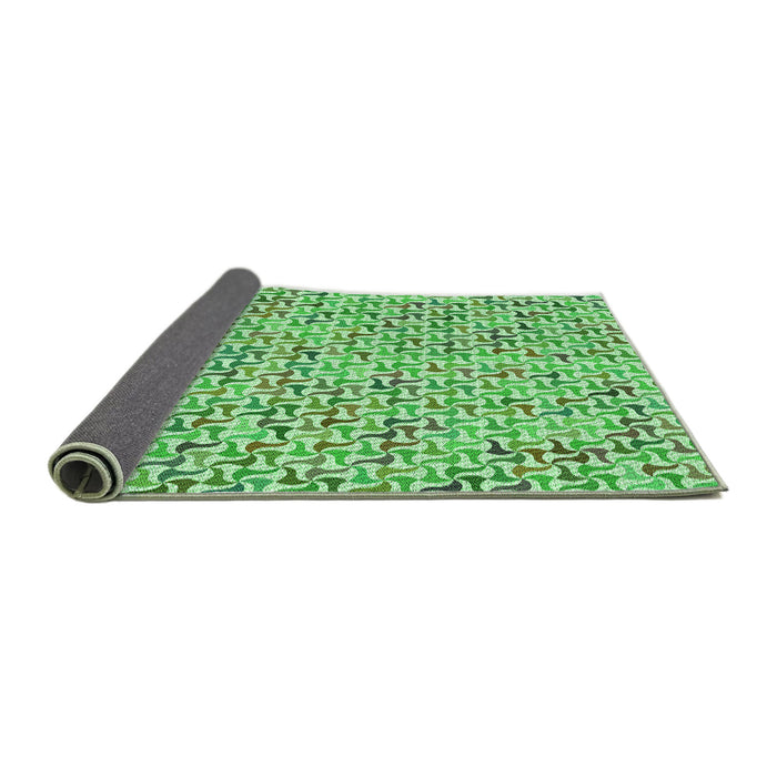 Thickness of Patterned Dark Lime Green Rug, pat1524grn