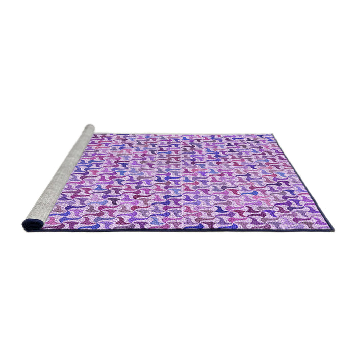 Sideview of Machine Washable Transitional Blossom Pink Rug, wshpat1524pur