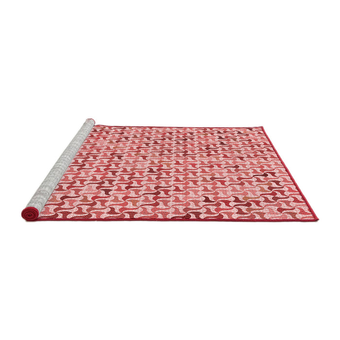 Sideview of Machine Washable Transitional Deep Rose Pink Rug, wshpat1524rd