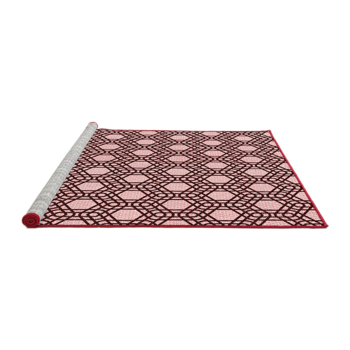 Sideview of Machine Washable Transitional Deep Rose Pink Rug, wshpat1525rd