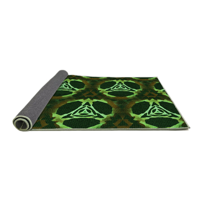 Thickness of Patterned Dark Lime Green Rug, pat1526grn