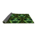 Thickness of Patterned Dark Lime Green Rug, pat1526grn