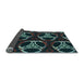 Thickness of Patterned Aquamarine Stone Green Rug, pat1526lblu