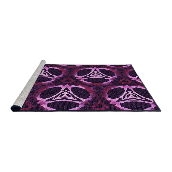 Sideview of Machine Washable Transitional Orchid Purple Rug, wshpat1526pur
