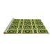 Sideview of Machine Washable Transitional Green Rug, wshpat1527brn