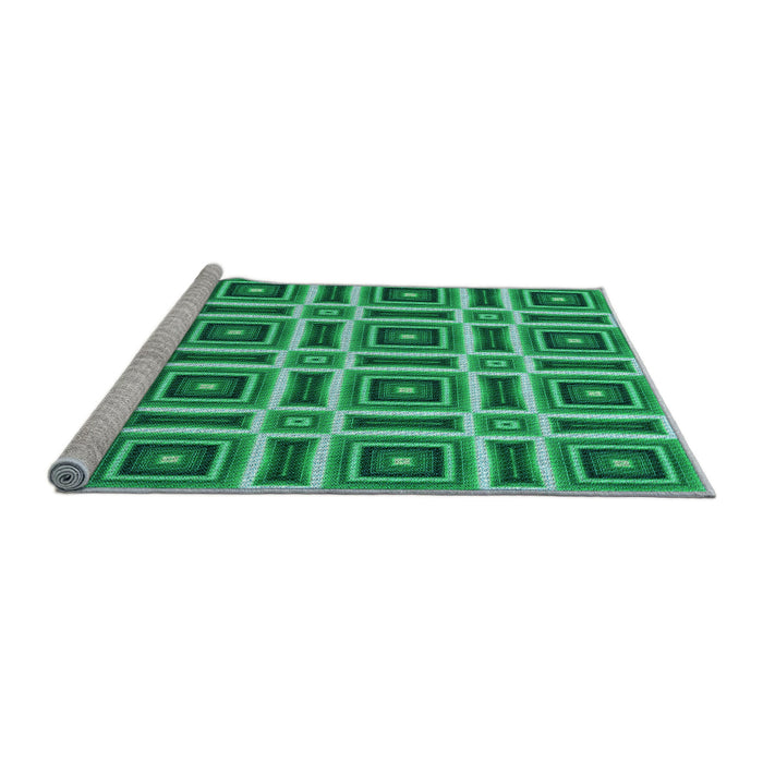 Sideview of Machine Washable Transitional Lime Mint Green Rug, wshpat1527lblu