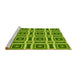 Sideview of Machine Washable Transitional Green Rug, wshpat1527yw