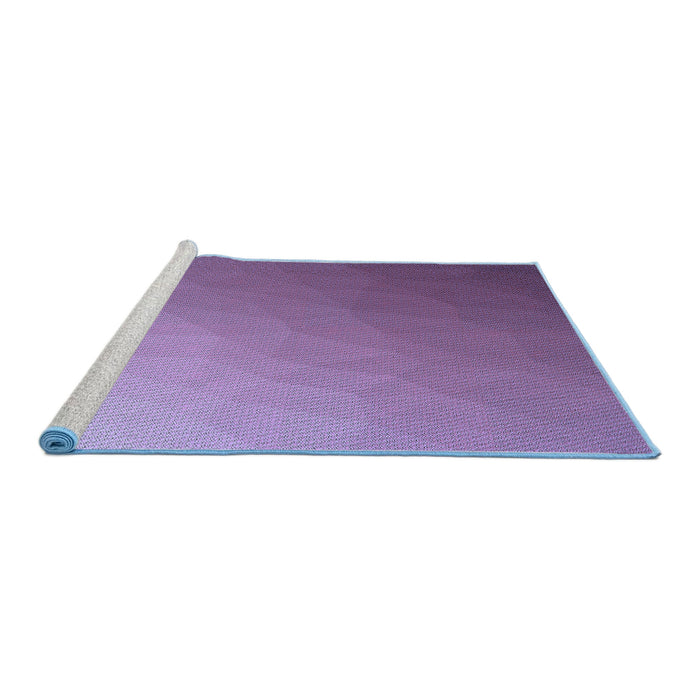 Sideview of Machine Washable Transitional Purple Mimosa Purple Rug, wshpat1528blu