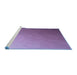 Sideview of Machine Washable Transitional Purple Mimosa Purple Rug, wshpat1528blu