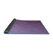 Thickness of Patterned Purple Mimosa Purple Rug, pat1528blu