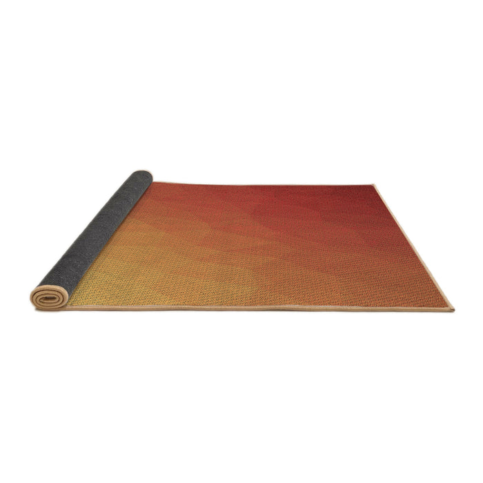 Thickness of Patterned Neon Red Rug, pat1528brn