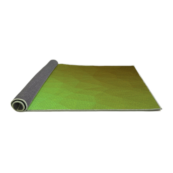 Thickness of Patterned Olive Green Rug, pat1528grn