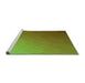 Sideview of Machine Washable Transitional Olive Green Rug, wshpat1528grn
