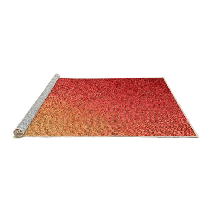Sideview of Machine Washable Transitional Neon Orange Rug, wshpat1528org