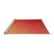 Sideview of Machine Washable Transitional Neon Orange Rug, wshpat1528org
