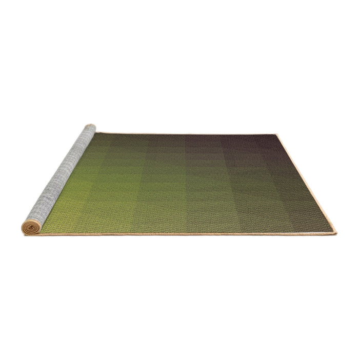 Sideview of Machine Washable Transitional Dark Yellow Green Rug, wshpat1529brn