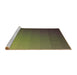 Sideview of Machine Washable Transitional Dark Yellow Green Rug, wshpat1529brn