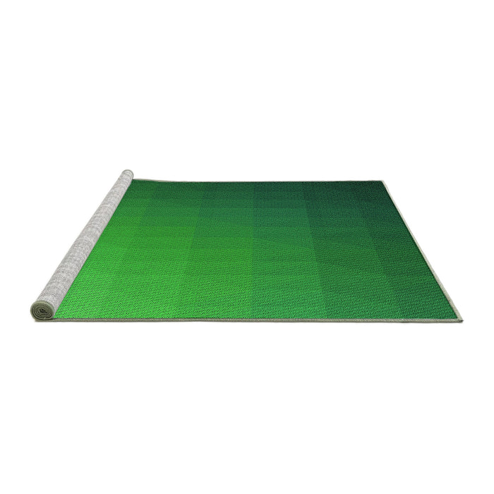 Sideview of Machine Washable Transitional Green Rug, wshpat1529grn