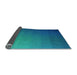 Thickness of Patterned Dark Turquoise Green Rug, pat1529lblu