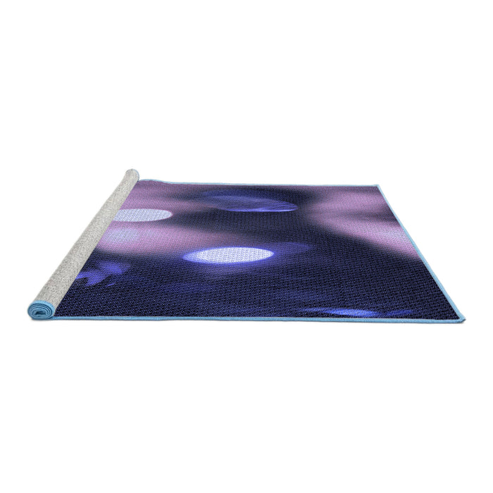 Sideview of Machine Washable Transitional Medium Purple Rug, wshpat153blu