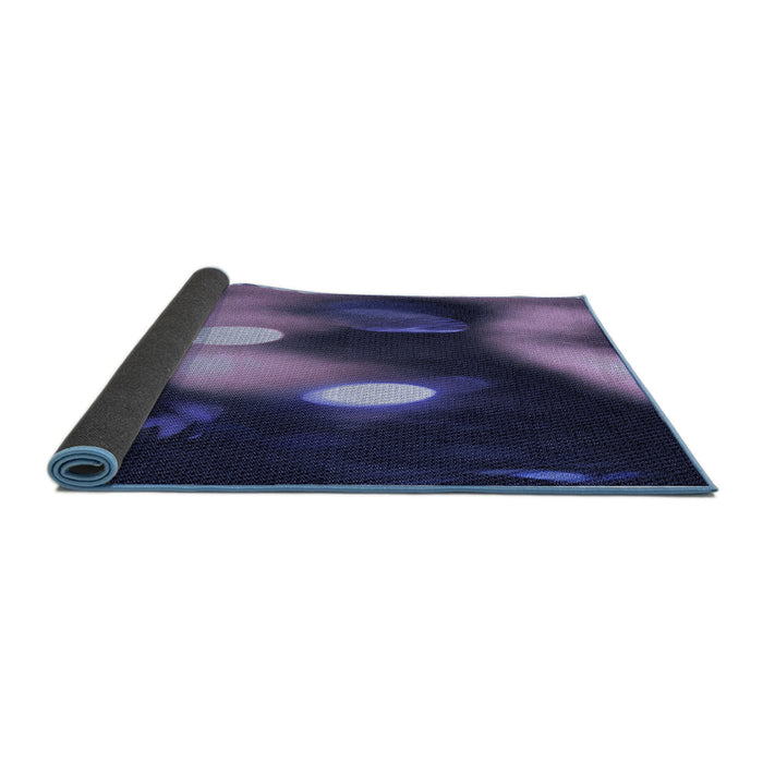 Thickness of Patterned Medium Purple Rug, pat153blu