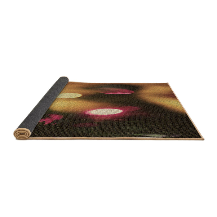 Thickness of Patterned Red Rug, pat153brn