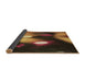 Thickness of Patterned Red Rug, pat153brn