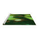 Sideview of Machine Washable Transitional Dark Forest Green Rug, wshpat153grn