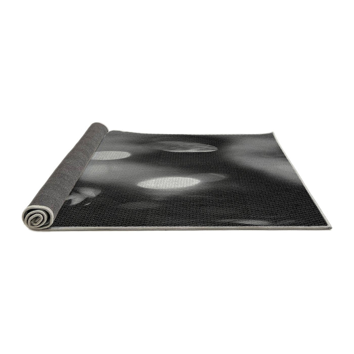Thickness of Patterned Charcoal Black Rug, pat153gry