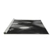 Sideview of Machine Washable Transitional Charcoal Black Rug, wshpat153gry