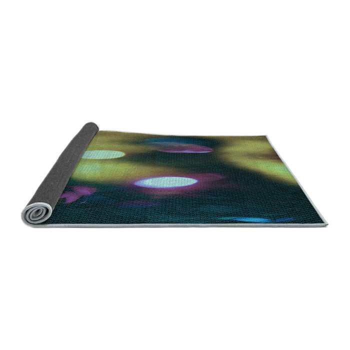 Thickness of Patterned Green Rug, pat153lblu