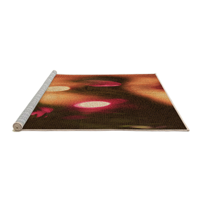 Sideview of Machine Washable Transitional Orange Rug, wshpat153org