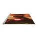 Sideview of Machine Washable Transitional Orange Rug, wshpat153org