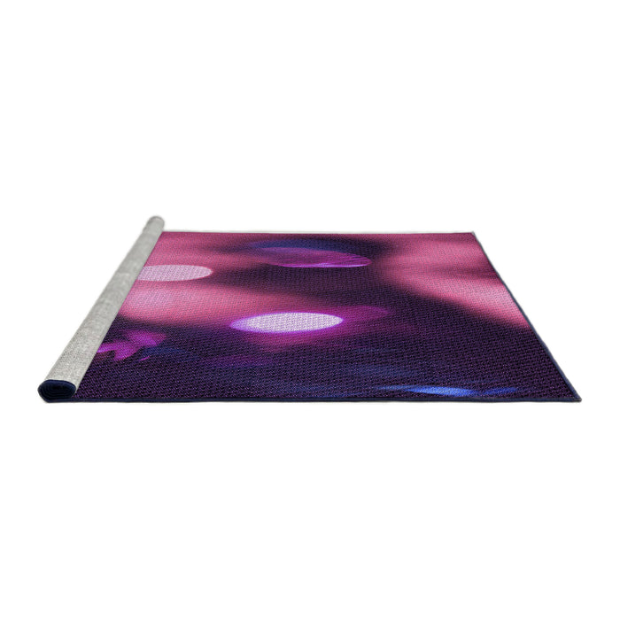 Sideview of Machine Washable Transitional Orchid Purple Rug, wshpat153pur