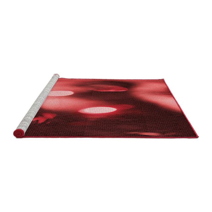 Sideview of Machine Washable Transitional Red Rug, wshpat153rd